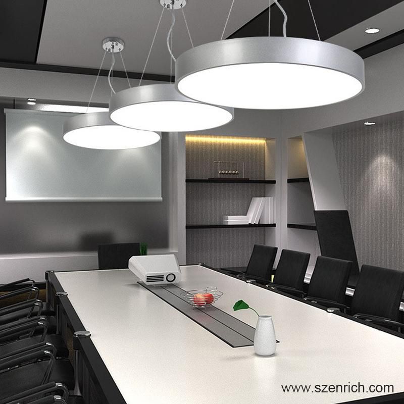 Suspending Round Shape Pendant LED Lighting with Black/White Shell Colors