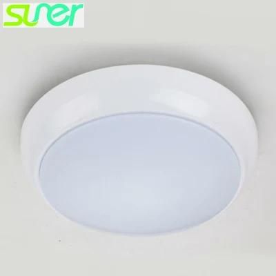 Surface Mounted Bulkhead IP64 LED Ceiling Light with Built-in Motion Sensor 10W 3000K Warm White