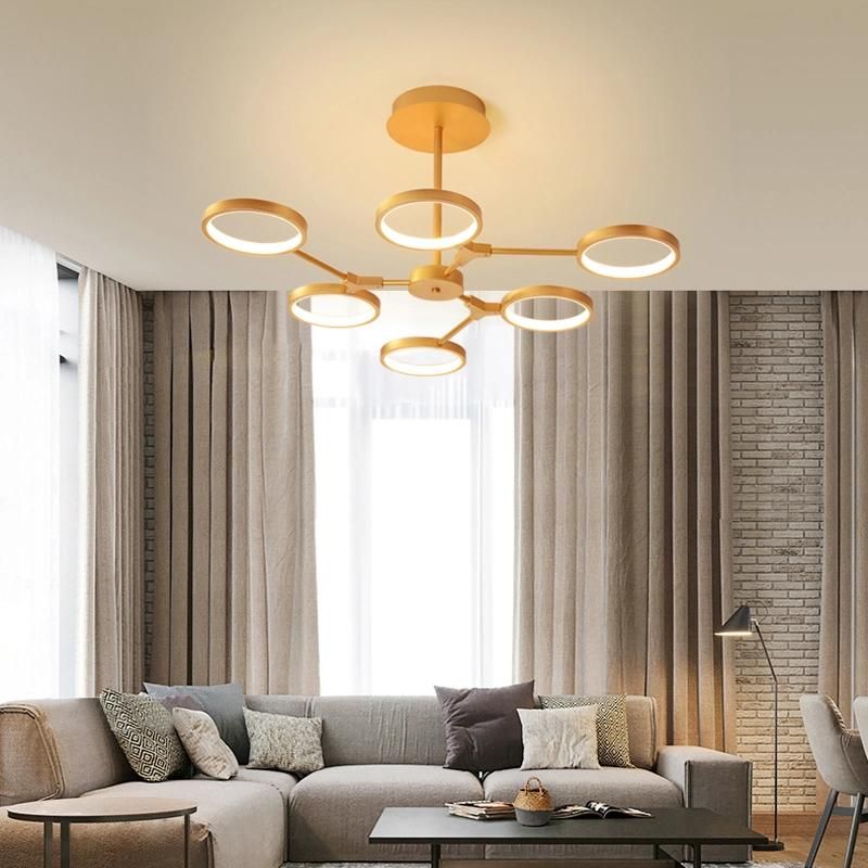 2021 New Nordic Acrylic LED Good Rings Chandelier Hanging Pendant Light Ceiling Light for Living Room