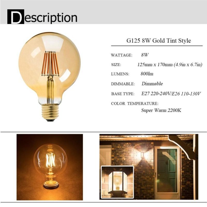 St64 C35 C32t C35t G40 A19 St45 St64 G80 G95 G125 Edison LED Filament Lamp