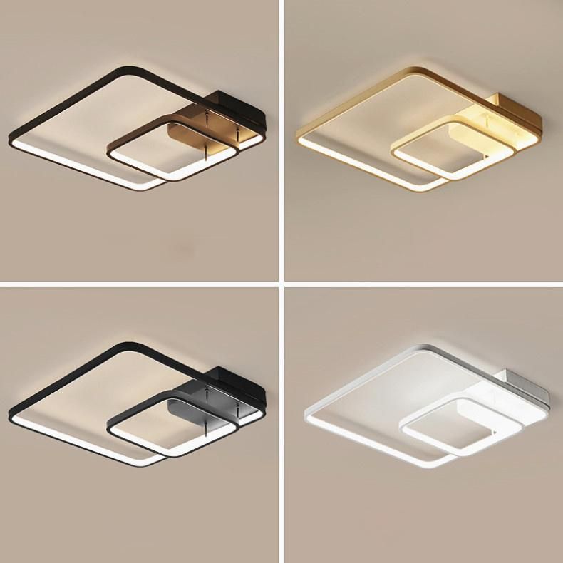 Living Room Square Aluminium Decorative LED Ceiling Lamp Light with PVC Shade, Very Popular & Fashion for Bedroom