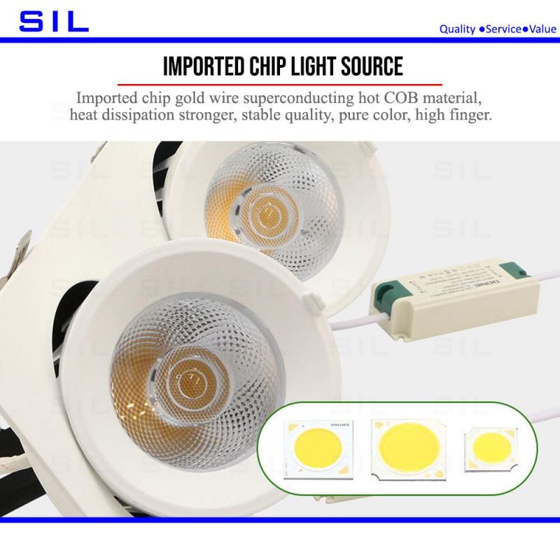 LED Elephant Trunk Light COB Corner Downlight 2X35W 70W Adjustable Rotating Spotlight