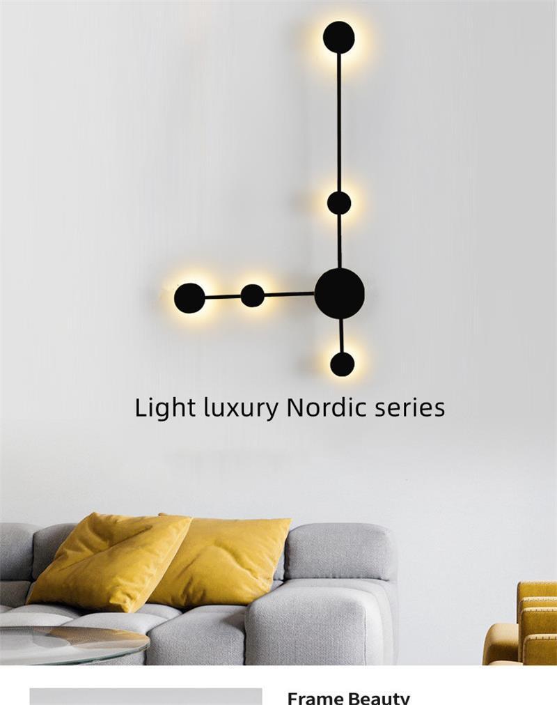 Modern Nordic Atmosphere Line LED Wall Lamp Simple Bedroom Bedside Hotel Corridor Aisle Living Room Porch Light