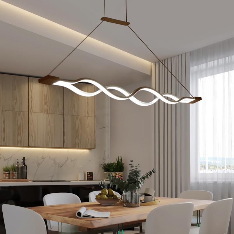 Wave Shape Postmodern Bar LED pendant Lamp for Exhibition Hall