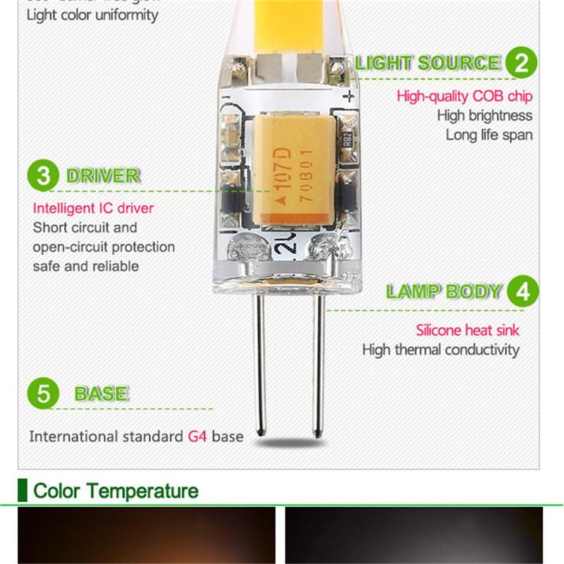 10PCS Dimmable Mini G4 LED COB Lamp 6W Bulb AC DC 12V 220V Candle Lights Replace 30W 40W Halogen for Chandelier Spotlight