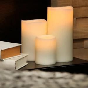 3PCS Set Blow out Function LED Candle White Pillar Candle No Drips