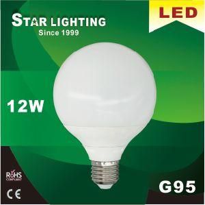 Aluminum Plastic G95 12W 95lm/W LED Global Bulb