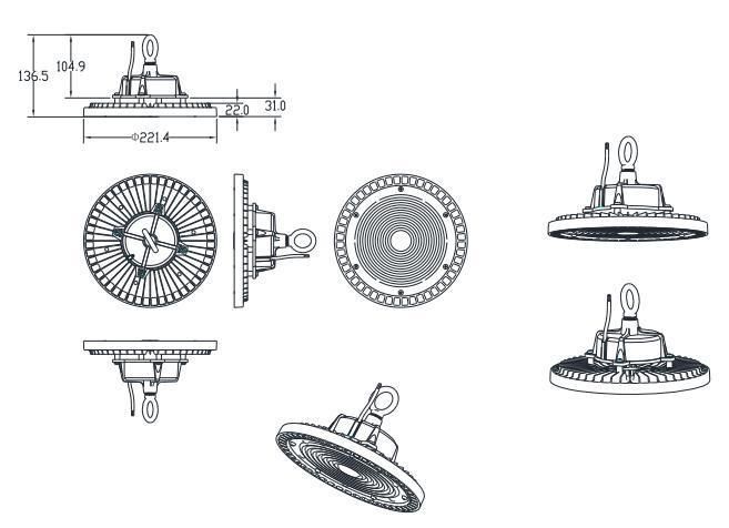 Competitive Price 100W Industrial Lamp LED High Bay Light