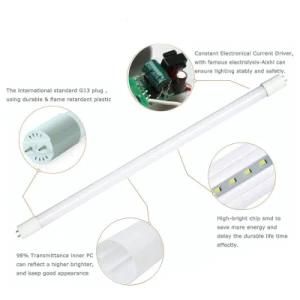 Full Glass LED T8 Tube Light 2FT 60cm 9W 10W 800-1000lm with CE RoHS