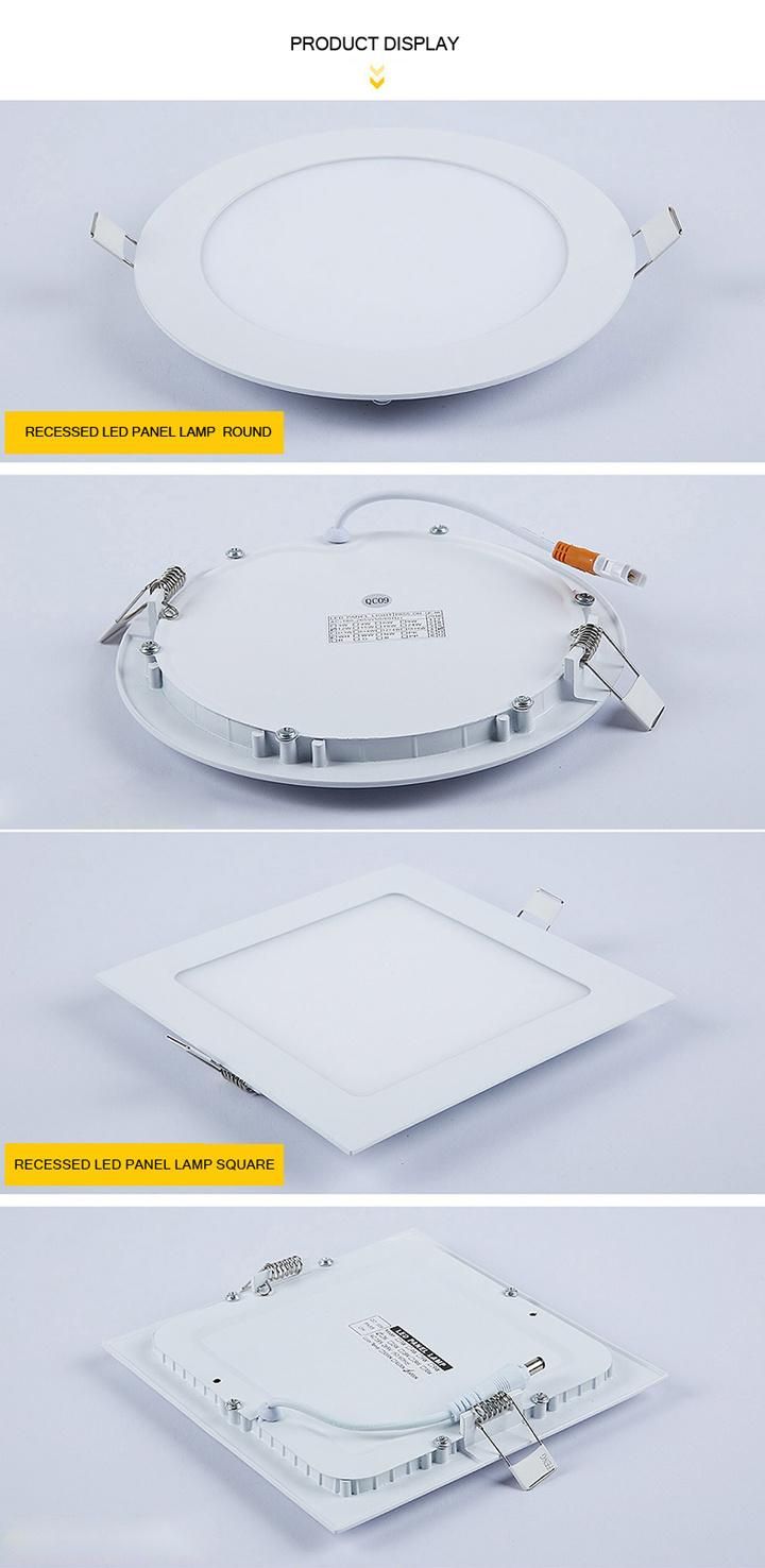 Warm White 2700K LED Recessed Downlight Dimmable Light Round Ultrathin LED Panel