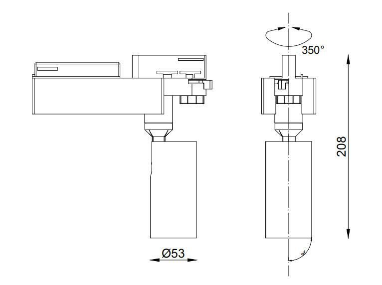 7W 24W 30W 36W Spotlight Adjustable Rail Track Lamp