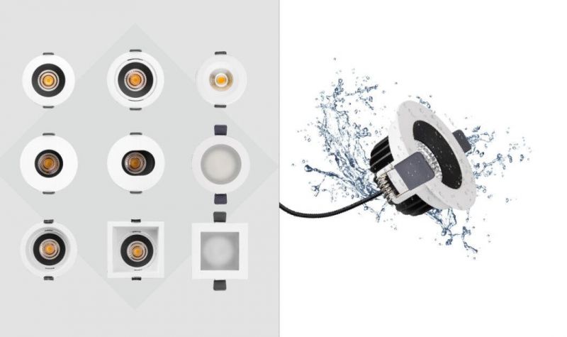 Waterproof COB LED IP65 Downlight Recessed Ceiling Lights Bathroom Spotlight