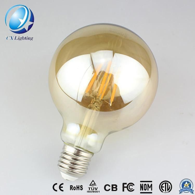 LED Filament Bulb G125 with Letter Word Hello Love Home Dream Inside 4W 2200K Dimmable Clear&Gold Glass