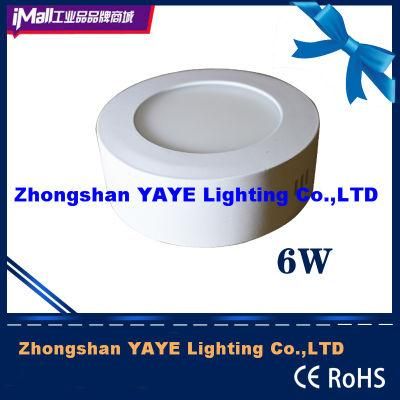 Yaye 18 Hot Sell Ce/RoHS Round 6W Surface Mounted Round LED Panel Light /LED Panel Lamp with 2/3years Warranty