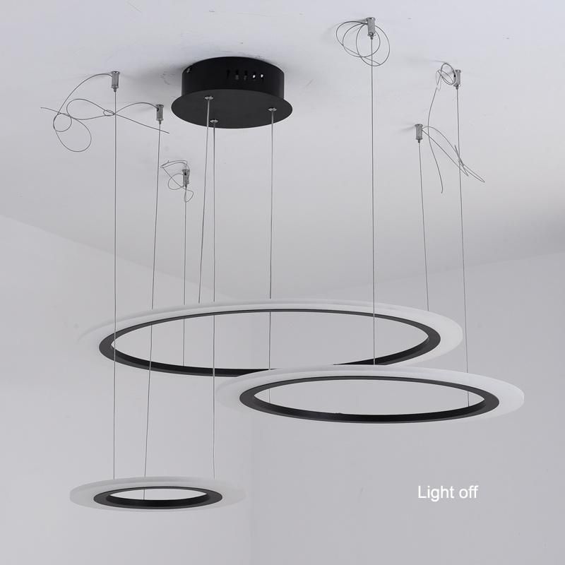Modern Decoration Circle LED Dimmable Chandelier Pendant Lights Hanging Adjustable Indoor Light