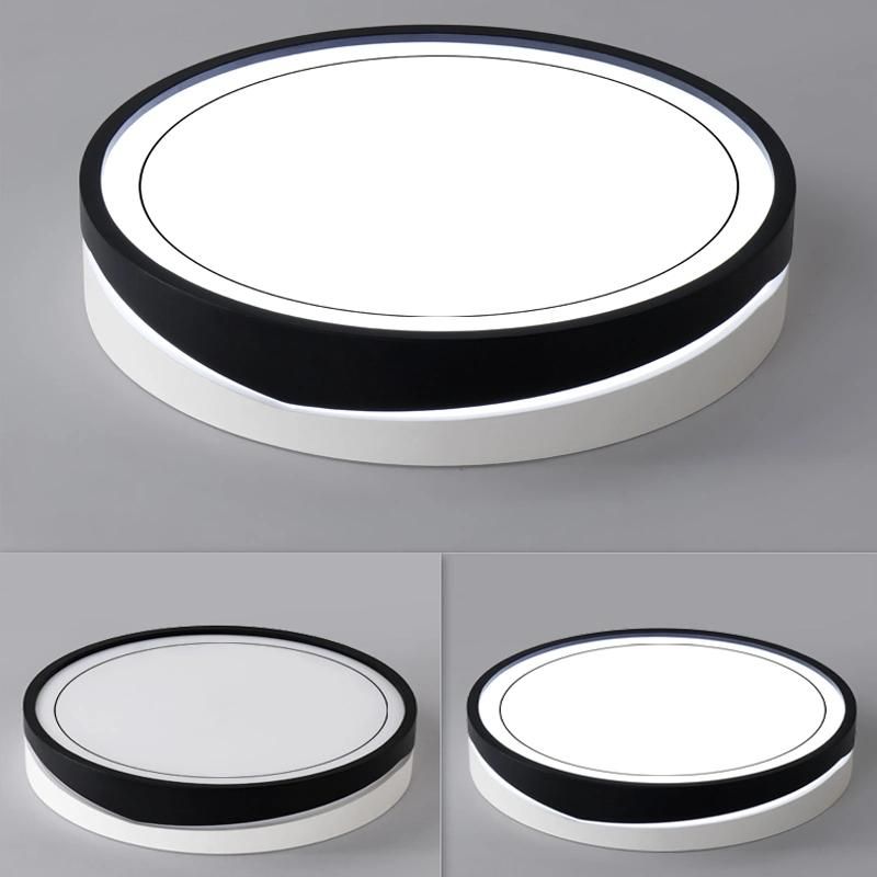 Modern Indoor SMD Round Balcony Lamp Surface Mounted 24W 48W Balck LED Ceiling Light