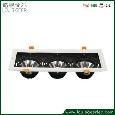 Strong Power Newest COB Grille Lighting 36W Venture Lights for Clothing Shop Three Heads Downlight