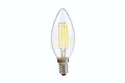 220V-240V Edison Vintage Glass 4W 400lm E14 Retro Light Candle LED Filament Bulb