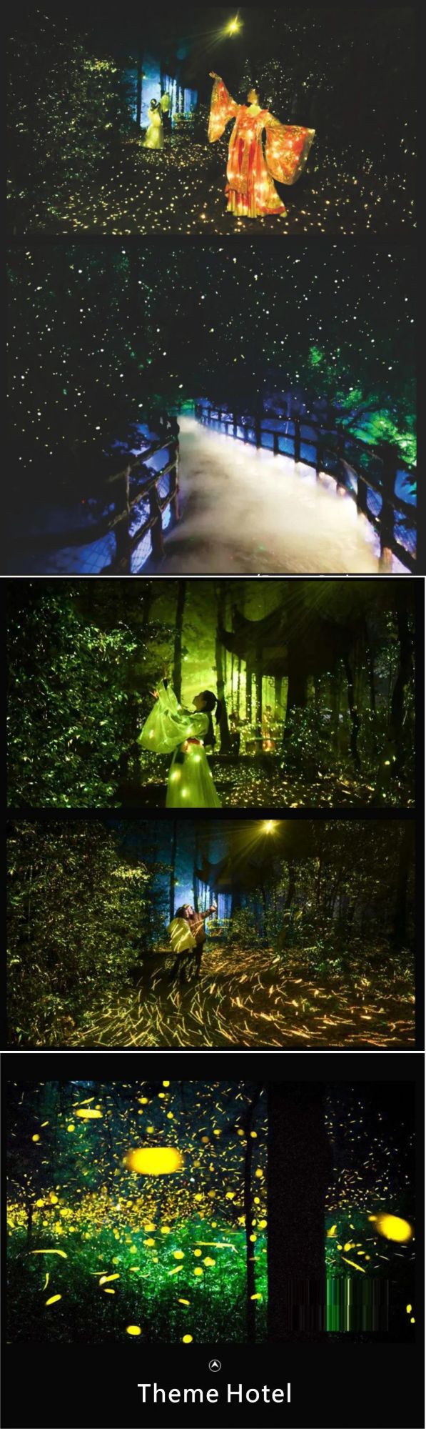 Romantic Theme Park Flying Firefly Projection Lamp