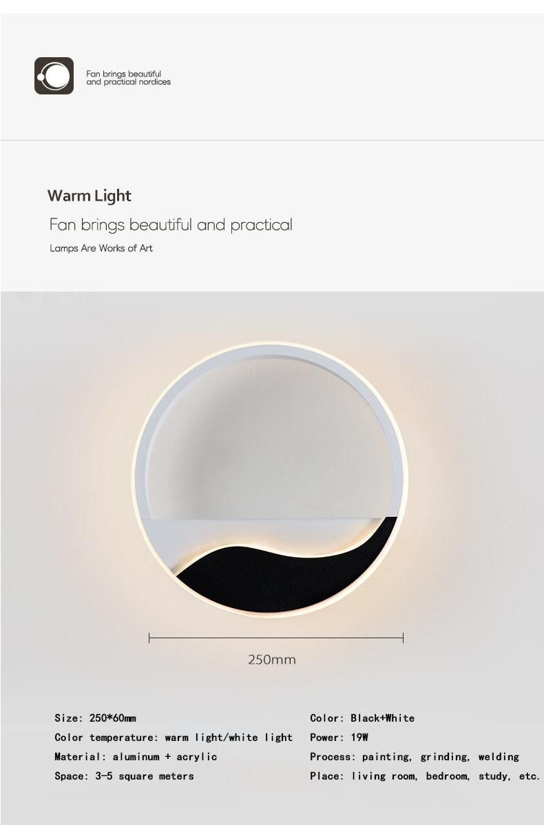 LED Wall Light Nordic Postmodern Minimalist Wall Light Round Background Wall Light