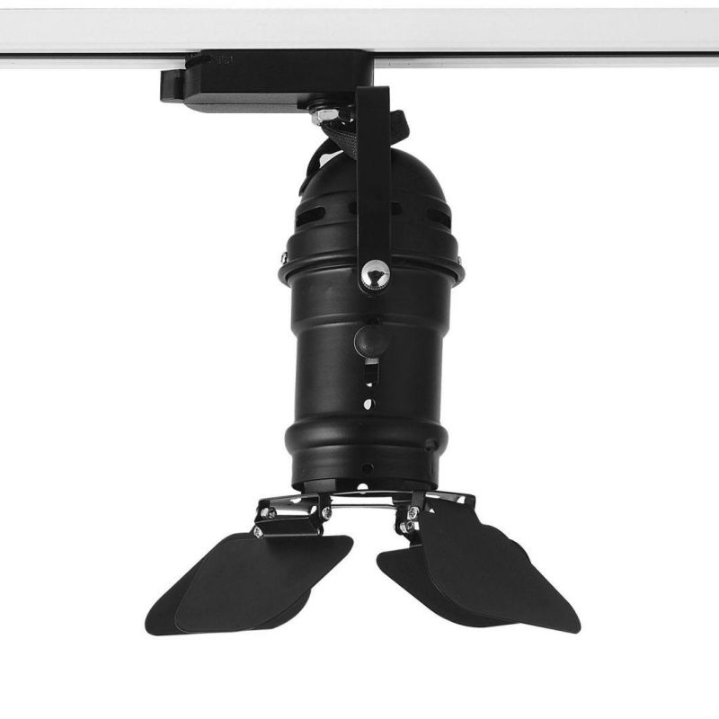 LED Commercial Spotlight Aluminum Ceiling Track Light with Barn Door Flicker-Free GU10 Lighting