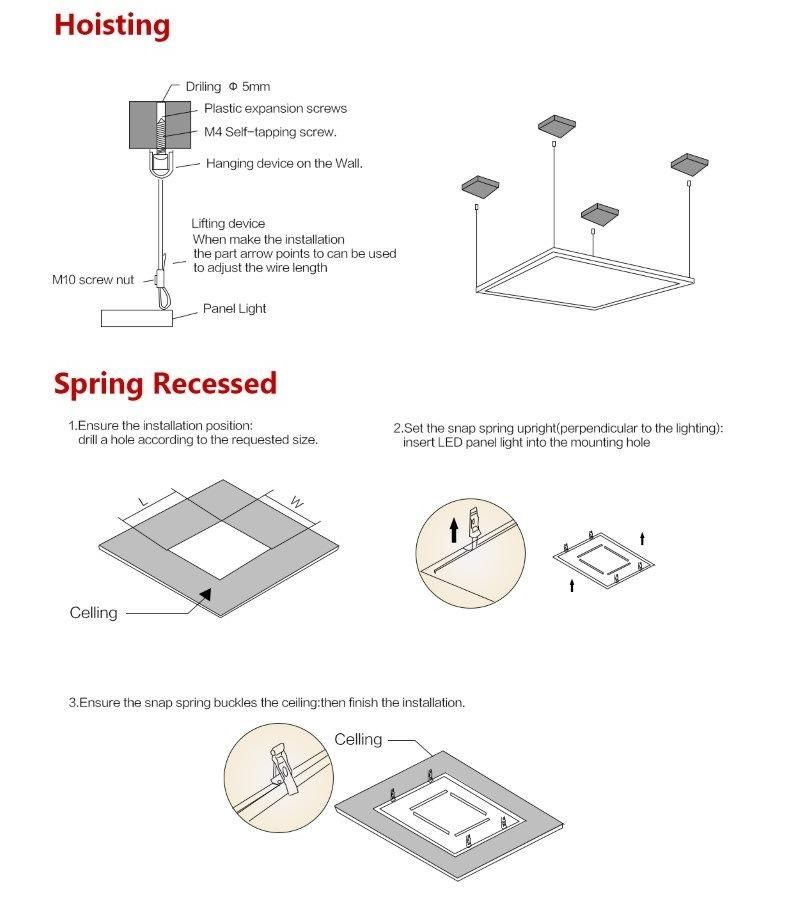 60X60/600X600 40W No Flicker Indoor Office LED Ceiling Panel Light