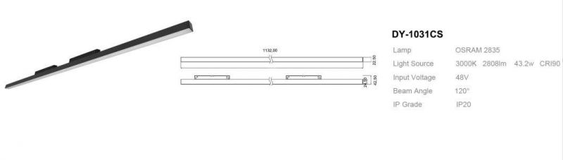 High Quality New 43.2W Recessed Surface COB 48V Magnetic Track Light Spotlight