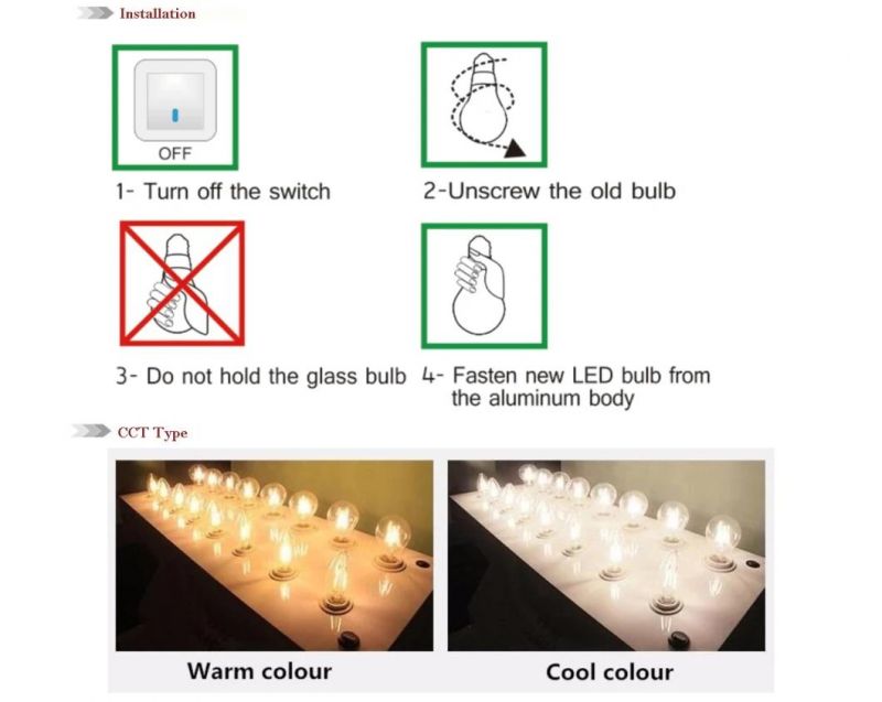 P45 2.5W LED Filament Bulb Lights with Ce E27