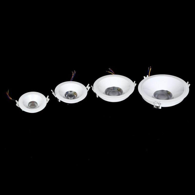 New Design Factory Price Quality Ra90 Wholesale 50° Aluminum Alloy Ceiling Recessed LED Down Light Spotlight Downlight with 7W 15W 20W 24W