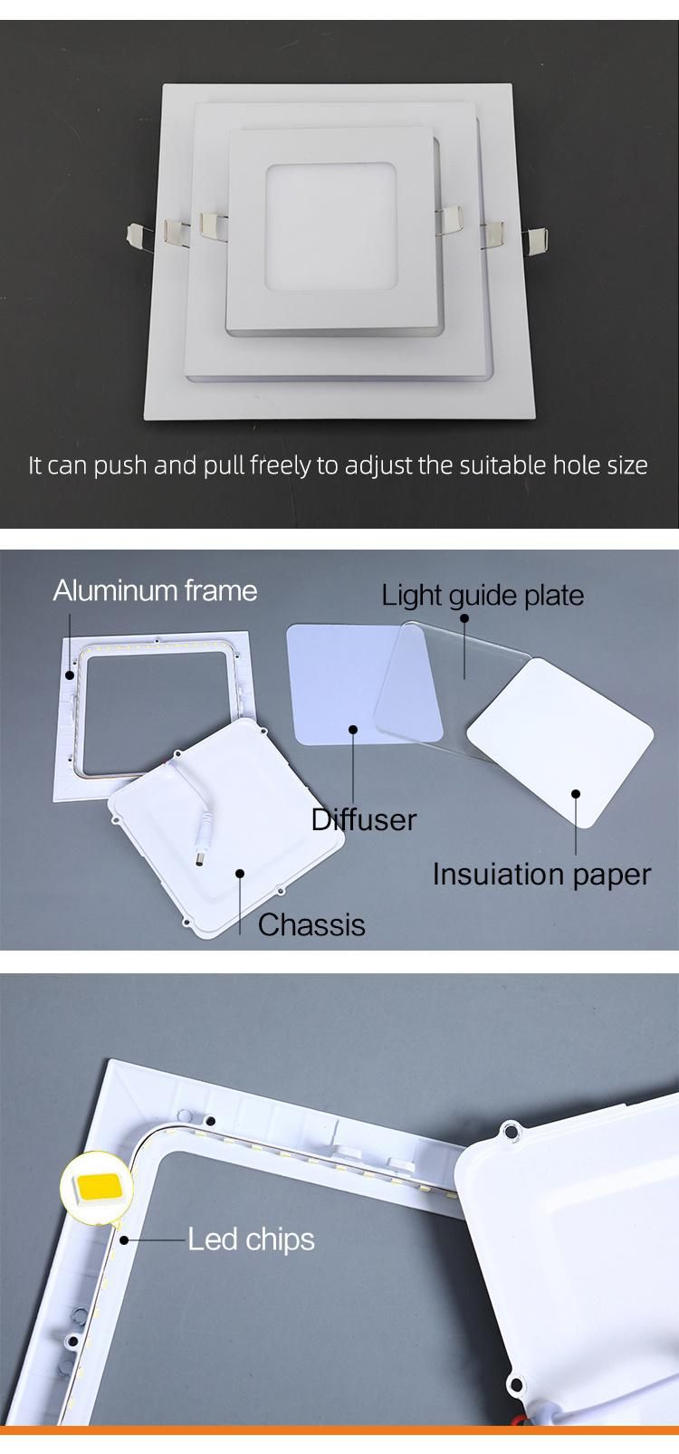 High Quality 24W 18W 15W 12W LED Panel Light Round Recessed LED Panel Light Warm White 6500K Flush Mount Panel Light