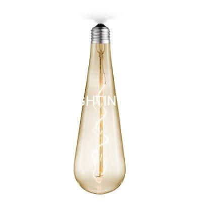 Waterdrop Flexible Spiral Filament Glass LED Light Bulb