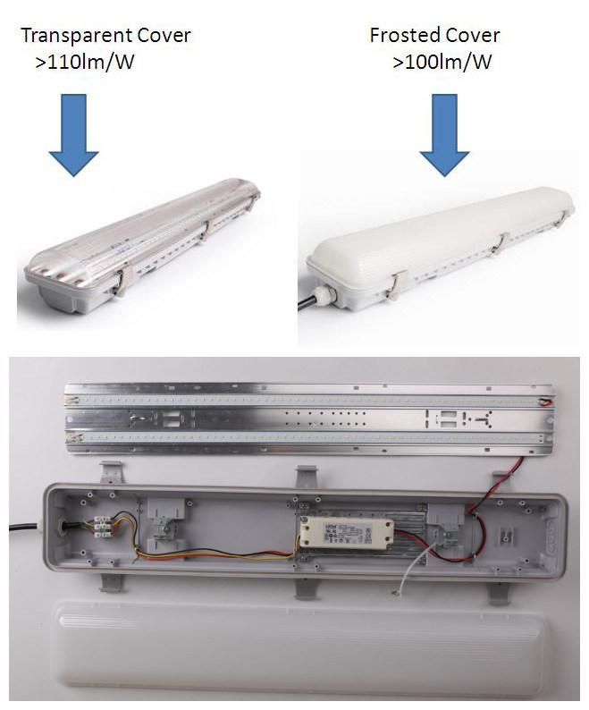 New Item 50W 60W SMD2835 IP65 LED 1500mm Tri-Proof Lamp Frosted Cover Tri-Proof Light