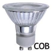 LED COB Spotlight GU10 220-2420V 3W 5W Ce RoHS ERP Glass Shell