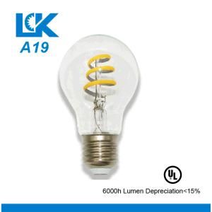 4.5W 500lm A19 New Spiral Filament LED Bulb Lamp