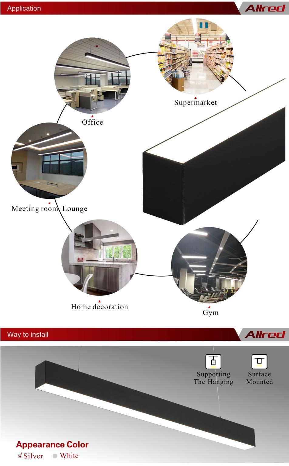 30W IP20 Pendant/Surface Mounted Office LED Linear Light with Ce Certificate