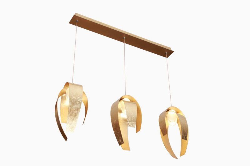 Masivel Rolled Gold Design Modern Chandelier for Hotel Lobby