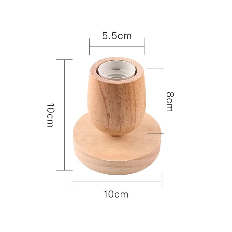 Modern Wood Table Lamp Retro E27 Desktop Decorative Light Indoor Art Lamp Living Room Bedroom Decoration Wood Light Base EU Plug