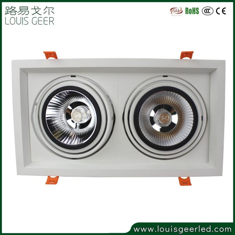 Good Quality High Brightness 20W Recessed Downlight Adjustable COB LED Grille Light