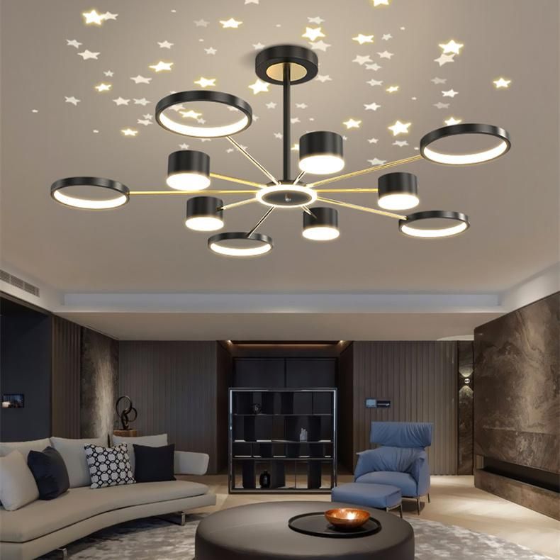 2022 Popular Modern LED Chandelier Star Shining Pendant Lamp Living Room Modern LED Ceiling Light