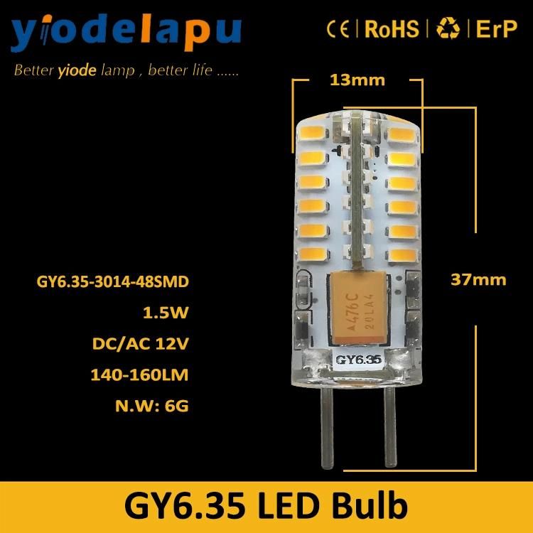 AC/DC 12V 2W Gy6.35 LED Bulb Equivalent to 20W Halogen Bulb