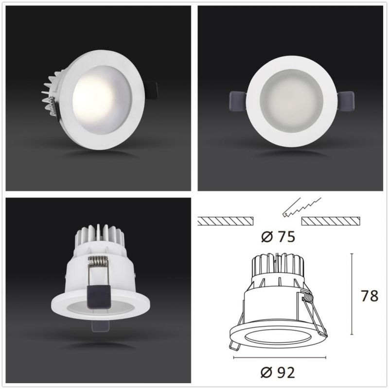 R6865 6W10W High Quality Frosted Glass Waterproof Commercial LED Downlight