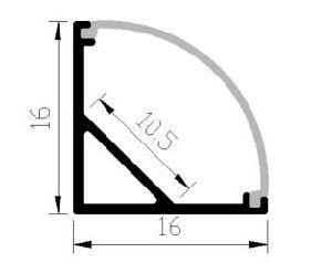 LED Aluminum Profile The Size 16mm*16mm