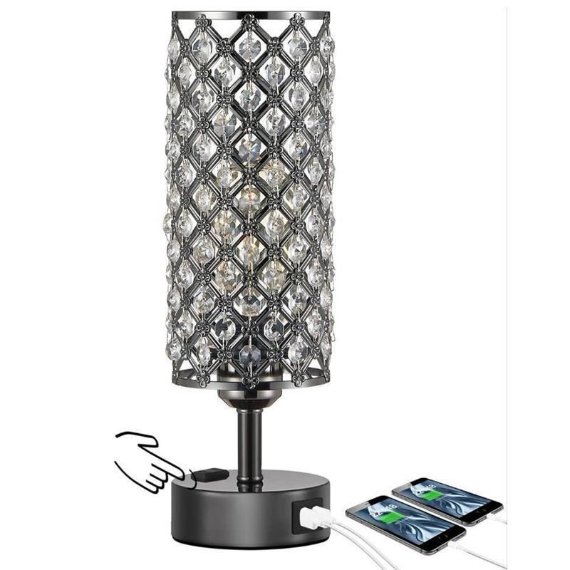 Modern Bedside Bedroom Living Room Decorative Light Crystal USB Table Lighting