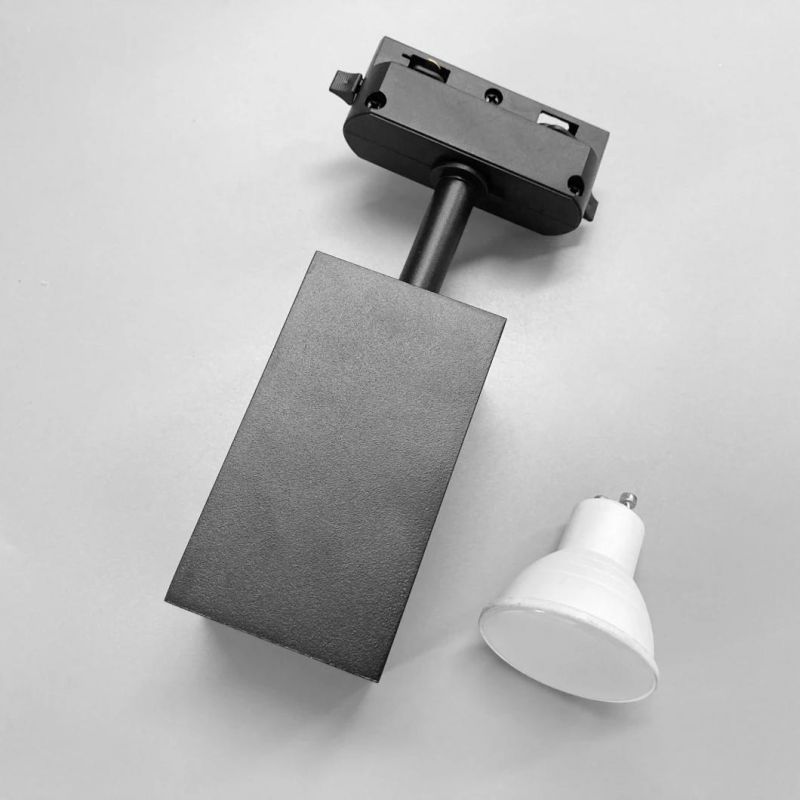 Black/White Color GU10 Spot Light Fixtures 2/3/4 Wires Aluminum Square Track Light for Home Store/Shop/Showroom