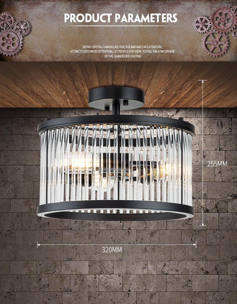 Newest Design Modern Round Luxury Black Pendant Lamp Ceiling Living Room Crystal Light Chandeliers