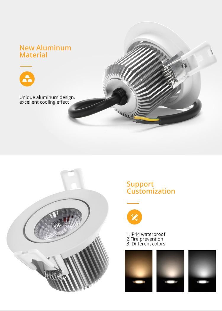 Simva 6W LED Ceiling Light, Mounted Recessed COB LED Downlight, High Quality Tunable White LED Down Lights, Standard Rotatable IP44 CCT Downlight