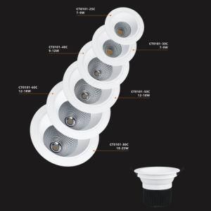 Recessed Triac Dimmable 7W to 30W Cut out Hole 200mm AC110 220V 50/60 Hz LED Lighting Fixture COB Ceiling Downlight