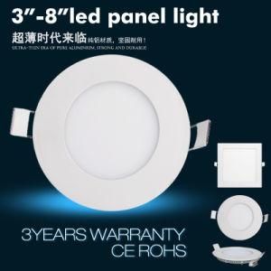 SMD2835 75ra White Die Cast Aluminium 3W Round Ultra Slim LED Panel Light