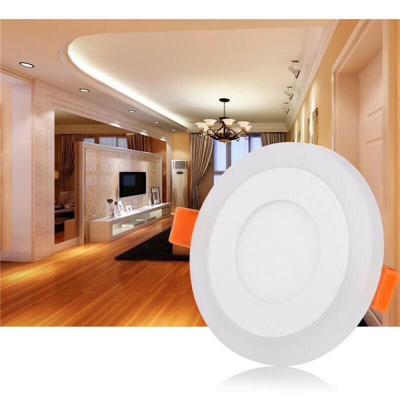 Ultra Slim 3+3W Round Square Concealed Dual Color LED Downlight Dimmable Round LED Panel Light