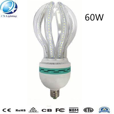 60W E27 6u Highlight Glass Clear Milky Lotus Shape LED Energy Saving Lamp